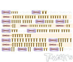 GSS-RC10SC7	Gold Plated Steel Screw Set 130pcs. ( For Team Associated RC10 SC7 )