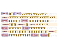 GSS-X4F'27     Gold Plated Steel Screw Set 127pcs.  ( For Xray X4F 2027 )