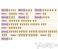 GSS-X4'26-T 	Gold Plated Steel Upper Deck Screw set 110pcs.( For Xray X4 2026 )