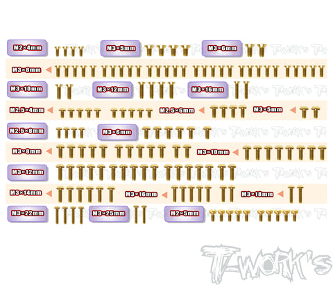 GSS-XB2C'26	Gold Plated Steel Screw Set 142pcs. ( For Xray XB2C'26 )