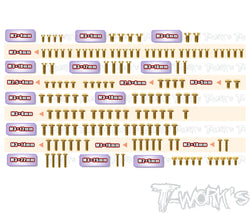 GSS-XB2D'26	Gold Plated Steel Screw Set 142pcs. ( For Xray XB2D'26 )