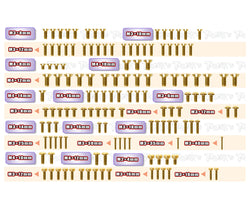 GSS-XB8E'26	Gold Plated Steel Screw Set 135pcs. ( For Xray XB8E'26 )
