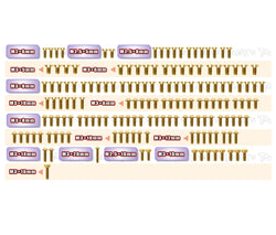 GSSU-NT1'27   Gold Plated Steel UFO Screw Set 159pcs. ( For Xray NT1 2027  )