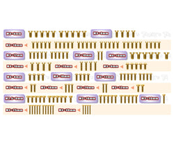 GSSU-SBX4E 	 Gold Plated Steel UFO Screw Set 136pcs.( For WIRC SBX4E )