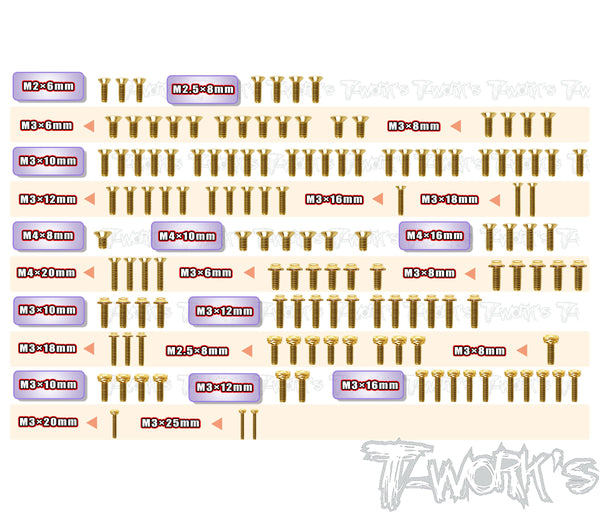 GSSU-SBX4	Gold Plated Steel UFO Screw Set 134pcs.( For WIRC SBX4 )