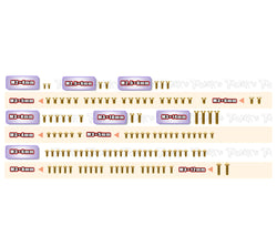GSSU-X26    Gold Plated Steel UFO Screw Set  115pcs.  ( For Serpent X26 )