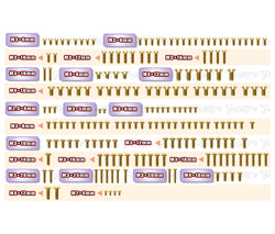 GSS-GTXE'27	Gold Plated Steel Screw Set 187pcs.  ( For Xray GTXE 2027 )