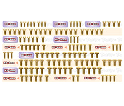 GSS-TC10-3   Gold Plated Steel Screw Set 121pcs.( For AXON TC10/3 )