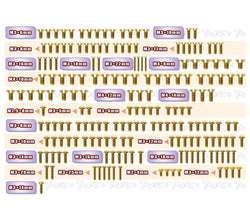 GSS-GTX8'27	Gold Plated Steel Screw Set 188pcs.  ( For Xray GTX8 2027 )