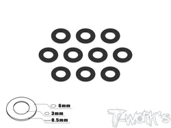 TA-006 Anodized Aluminum 3mm Bore Washers 0.5mm (10 pcs)