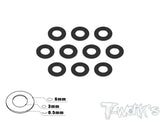 TA-006 Anodized Aluminum 3mm Bore Washers 0.5mm (10 pcs)