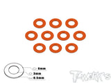 TA-006 Anodized Aluminum 3mm Bore Washers 0.5mm (10 pcs)