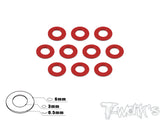 TA-006 Anodized Aluminum 3mm Bore Washers 0.5mm (10 pcs)