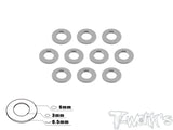 TA-006 Anodized Aluminum 3mm Bore Washers 0.5mm (10 pcs)