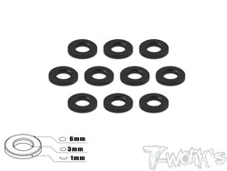 TA-008 Aluminum 3mm Bore Washer 1.0mm 10 pcs.