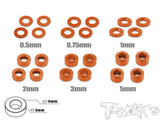 TA-012 Aluminum 3mm Bore Washer Set 0.5, 0.75 ,1 ,2 ,3 ,5mm each 4pcs.
