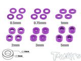 TA-012 Aluminum 3mm Bore Washer Set 0.5, 0.75 ,1 ,2 ,3 ,5mm each 4pcs.