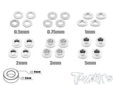 TA-012 Aluminum 3mm Bore Washer Set 0.5, 0.75 ,1 ,2 ,3 ,5mm each 4pcs.