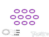 TA-013 Aluminum 4mm Bore Washer 0.5mm 10pcs.