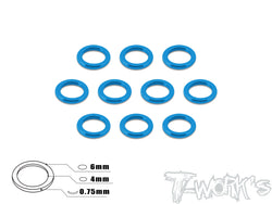 TA-014 Aluminum 4mm Bore Washer 0.75mm 10pcs.