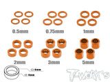 TA-019 Aluminum 4mm Bore Washer Set 0.5, 0.75 ,1 ,2 ,3 ,5mm each 4pcs.