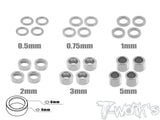 TA-019 Aluminum 4mm Bore Washer Set 0.5, 0.75 ,1 ,2 ,3 ,5mm each 4pcs.