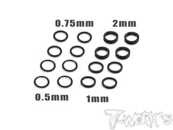 TA-051 Aluminum 6mm Bore Washer Set  0.5, 0.75 ,1 ,2mm each 4pcs.