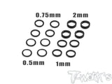 TA-051 Aluminum 6mm Bore Washer Set  0.5, 0.75 ,1 ,2mm each 4pcs.
