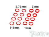 TA-051 Aluminum 6mm Bore Washer Set  0.5, 0.75 ,1 ,2mm each 4pcs.