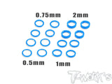 TA-051 Aluminum 6mm Bore Washer Set  0.5, 0.75 ,1 ,2mm each 4pcs.