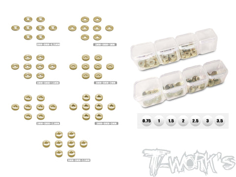 TE-X4-S-B	Brass Lower Arm Spacer Set 3 x 9mm ( For Xray X4'26 )0.75/1/1.5/2/2.5/3/3.5 Each 8pcs.