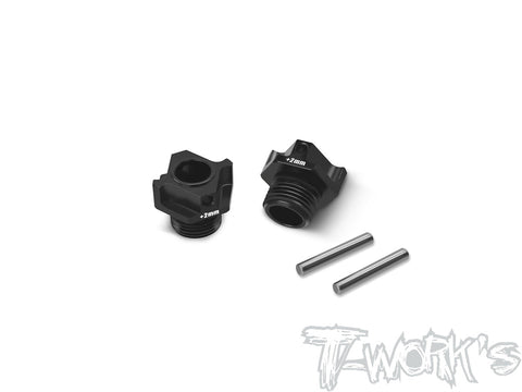 TO-245-HN2    Black Hard Coated 7075-T6 Alum.Light Weight Wide Offset P1 Wheel Hub +2mm ( Hong Nor X5B/IX5B/X3GT/X3 ) 2pcs.