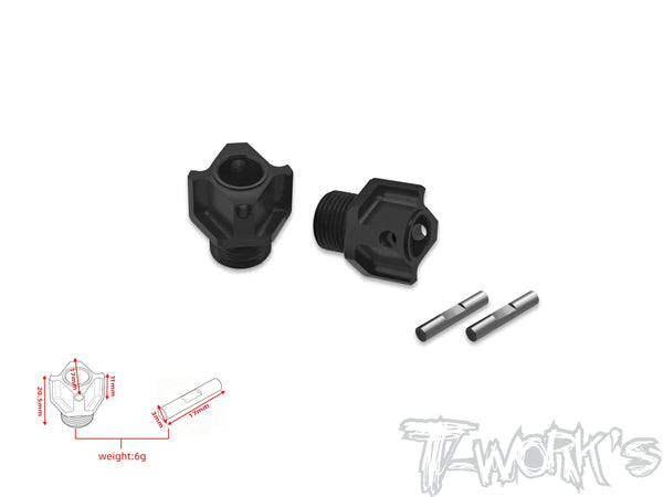 TO-245-T4.2-A  Black Hard Coated 7075-T6 Alum.Light Weight 11.5 Offset Front Wheel Hub ( Team Associated RC8 T4.2/T4.2E )