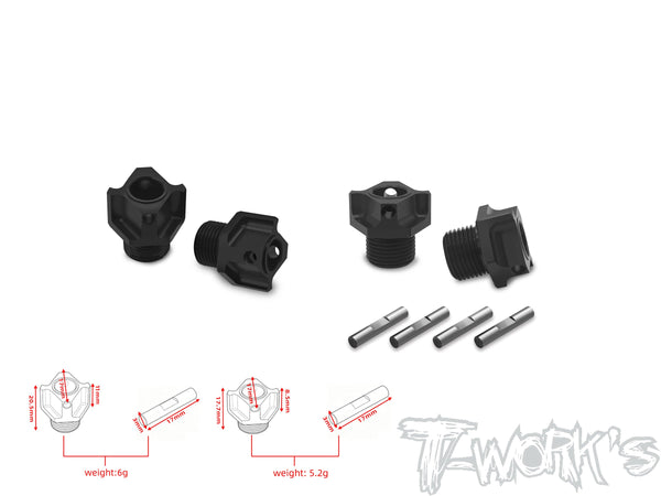 TO-245-T4.2  Black Hard Coated 7075-T6 Alum.Light Weight Wheel Hub  ( For Team Associated RC8 T4.2 ) 4pcs.