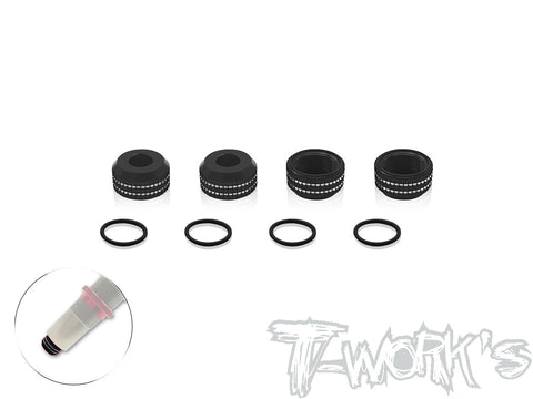 TO-325-J    Alum. Shock body Seal Cap ( For Team Associated RC8 B4.1/4/3.2/T4/T3.2 ) 4pcs. Black