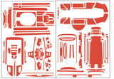 TS-093  3D Graphite Radio Skin Sticker ( For Futaba T10PXR )
