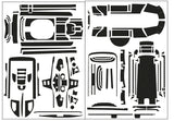 TS-093  3D Graphite Radio Skin Sticker ( For Futaba T10PXR )