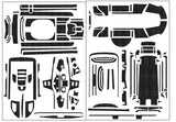 TS-093  3D Graphite Radio Skin Sticker ( For Futaba T10PXR )
