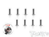 TSS-S12    64 Titanium Hex. Countersink Screw 8pcs. ( For Serpent 1.2mm Metal Chassis )