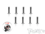 TSS-S12    64 Titanium Hex. Countersink Screw 8pcs. ( For Serpent 1.2mm Metal Chassis )