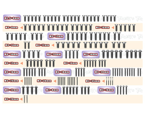 TSSU-8IGHT XE2.0   64 Titanium Screw set ( UFO Head ) 173pcs.( For TLR 8IGHT XE2.0 )