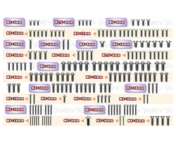 TSSU-SBX2   64 Titanium Screw set ( UFO Head ) 172pcs.( For WIRC SBX2 )