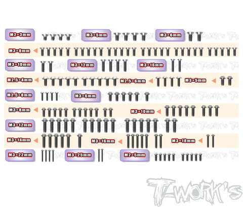 TSSU-XB2C'26	64 Titanium Screw set ( UFO Head ) 142pcs.( For Xray XB2C'26 )