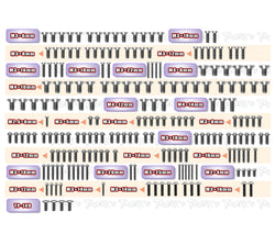 TSSU-GTX8'27	64 Titanium Screw set ( UFO Head ) 202pcs.  ( For Xray GTX8 2027 )