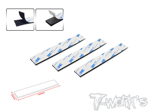 TA-076 Black Adhesive Velcro Tape 25mm x 150mm (3pcs.)