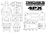 TS-030 Shiny Graphite Sticker (For Futaba 4PX )