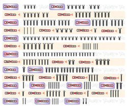 TSSU-F8e   64 Titanium Screw set ( UFO Head ) 208pcs.( For Sparko F8e )