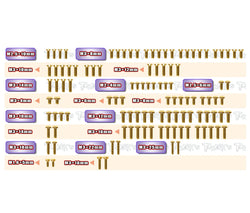 GSS-RC10B7    Gold Plated Steel Screw Set 111pcs.( For Team Associated RC10 B7/B7D )