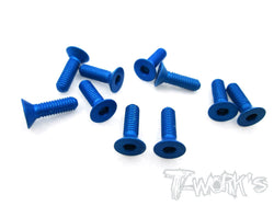 ASS-310CDB 7075-T6 Hex. Countersink Screw (Dark Blue) 3mm x 10mm 10pcs.