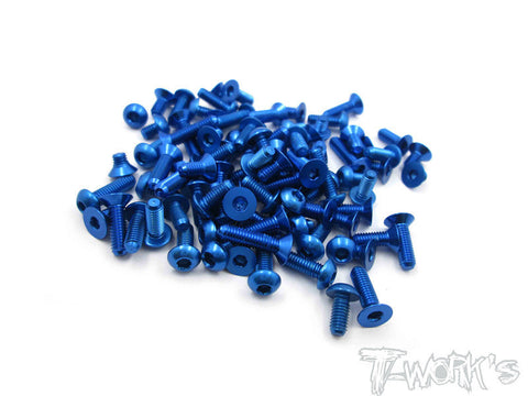 ASS-TC7.1-DB 7075-T6 Dark Blue Screw set 95pcs.(For Team Associated TC7.1)